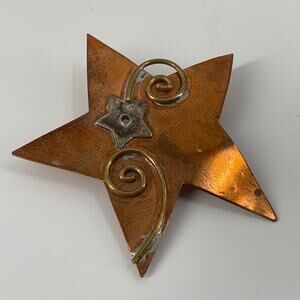 Vintage copper Metal star pin